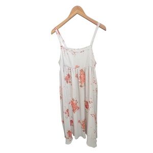 Free People Floral Print Chiffon Femme Romantic Boho Midi Dress Size Medium